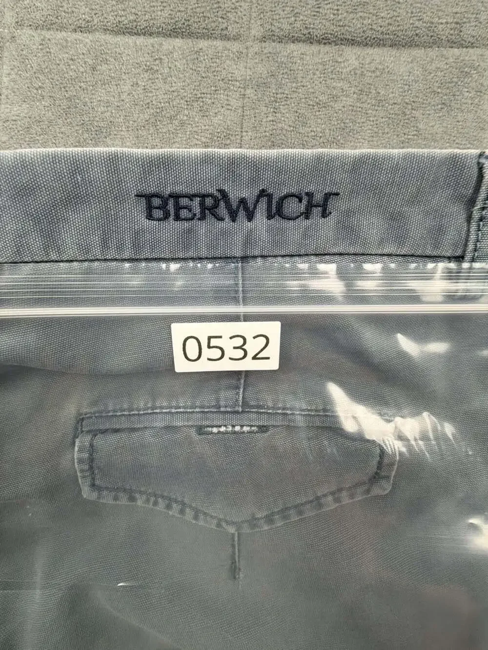 Berwich Faded Blue Cotton Tapered Casual Trousers